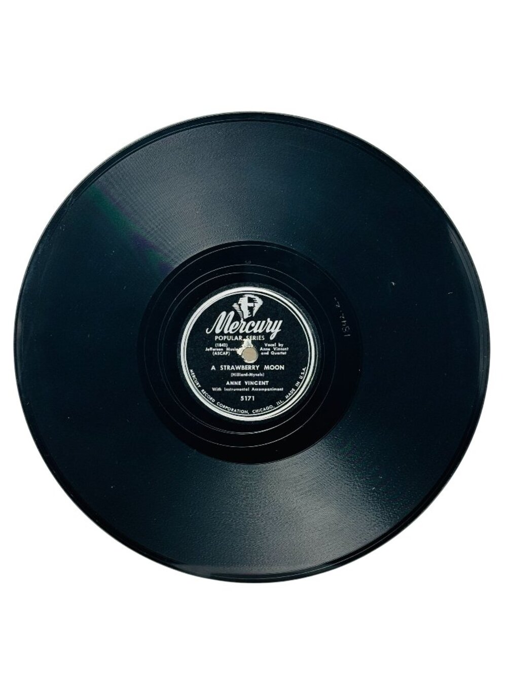 Anne Vincent A Strawberry Moon 10 Inch Shellac 78 RPM Mercury Records 5171